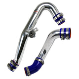 HPS Polish Intercooler Charge Pipe Hot and Cold Side with blue hoses 17 102 (17-102P)