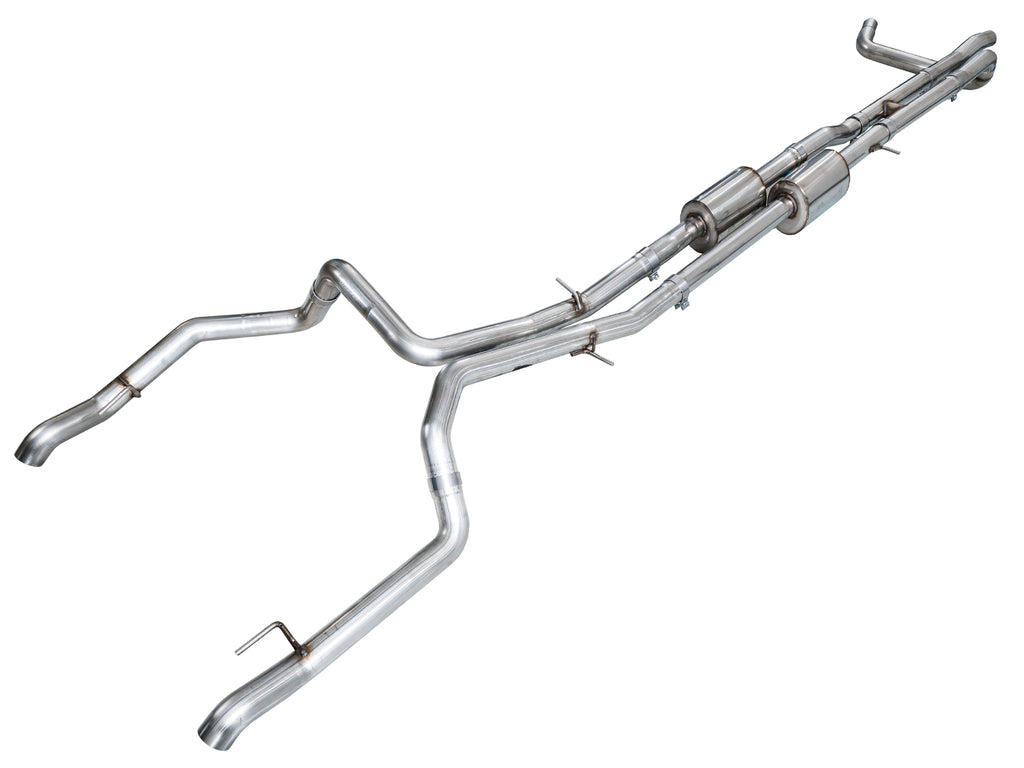 AWE Tuning 4th Gen GM 1500 6.2L Catback Split Rear Exit (w/ Bumper Cutouts) - OE Tips (3015-31202)