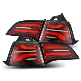 20-24 Tesla Model Y / 22-23 Model 3 (With Stock Amber Turn Signal) PRO-Series LED Tail Lights Red Smoke