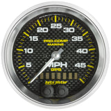 AutoMeter Marine Carbon Fiber 3-3/8in 50MPH GPS Speedometer Gauge (200635-40)