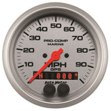 AutoMeter Marine Silver 3-3/8in 100MPH GPS Speedometer Gauge (200636-33)