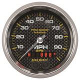 AutoMeter Marine Carbon Fiber 3-3/8in 100MPH GPS Speedometer Gauge (200636-40)