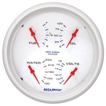 Load image into Gallery viewer, AutoMeter Marine White 5in Gauge Quad (200705)