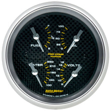 Load image into Gallery viewer, AutoMeter Marine Carbon Fiber 3-3/8in Gauge - 100PSI (200706-40)