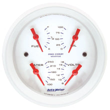 Load image into Gallery viewer, AutoMeter Marine White 3-3/8in Gauge - 100PSI (200706)