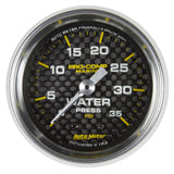 AutoMeter Marine Carbon Fiber 2-1/16in 35 PSI Mechanical Water Pressure Gauge (200772-40)