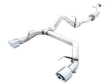 AWE Tuning 2021+ Ford Bronco 0FG Dual Rear Exit Exhaust w/Chrome Silver Tips & Bash Guard (3015-32456)