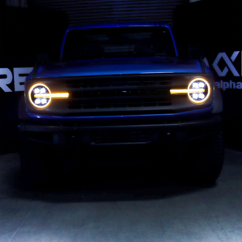 21-25 Ford Bronco / 22-25 Ford Bronco Raptor NOVA-Series LED Projector Headlights Alpha-black