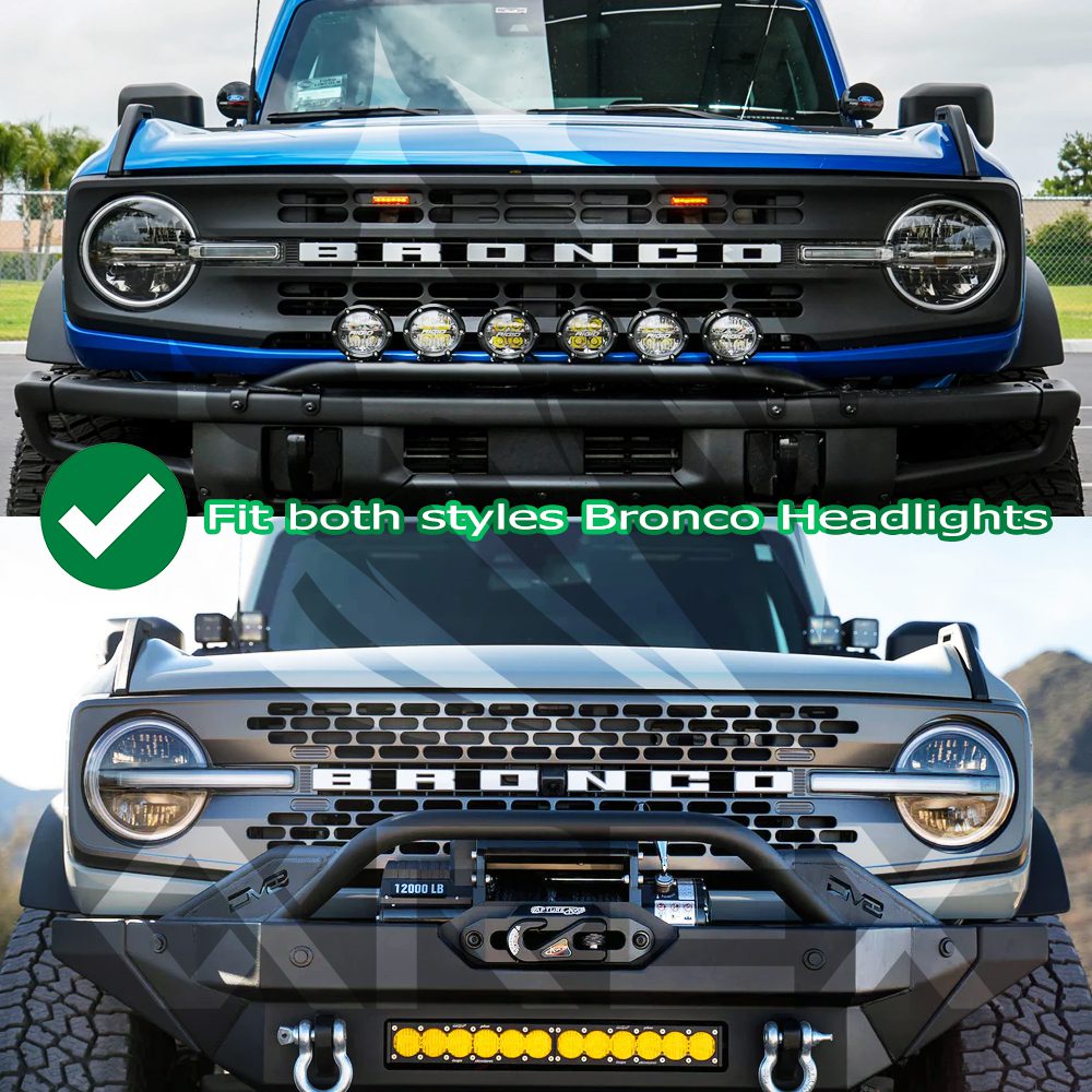 21-25 Ford Bronco / 22-25 Ford Bronco Raptor NOVA-Series LED Projector Headlights Alpha-black