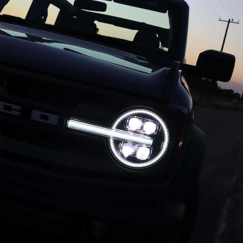 21-25 Ford Bronco / 22-25 Ford Bronco Raptor NOVA-Series LED Projector Headlights Alpha-black