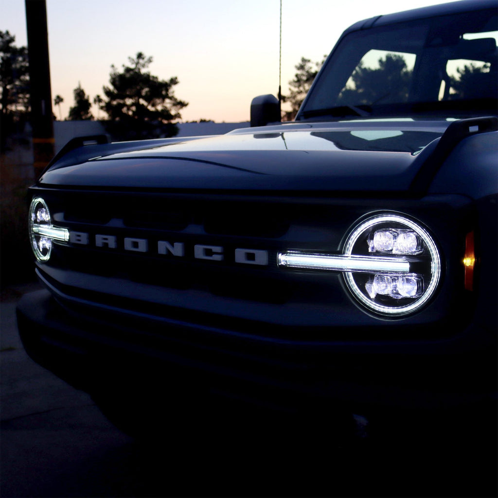 21-25 Ford Bronco / 22-25 Ford Bronco Raptor NOVA-Series LED Projector Headlights Alpha-black