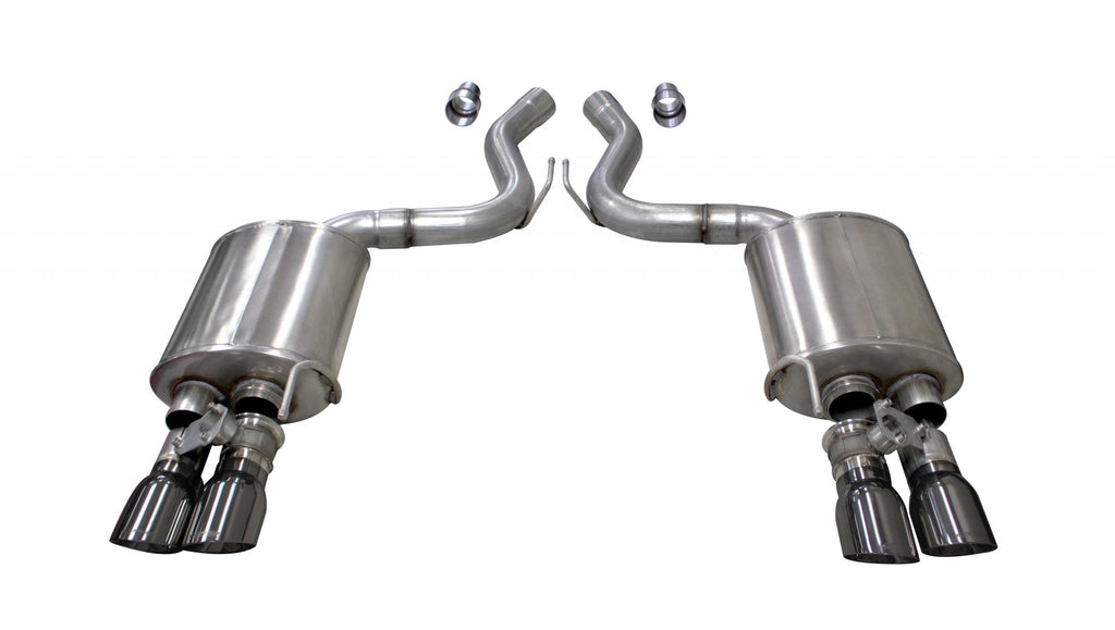 Corsa Performance 3.0 Inch Valved Axle-Back Sport Dual Exhaust Gunmetal 4.0 Inch Tips 18-Present Mustang GT Fastback Active Valves 5.0L V8 Stainless Steel (21002GNM)