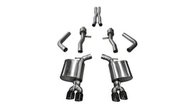 Corsa Performance Challenger Cat Back Exhaust 17-18 Dodge Challenger 5.7L V8 3.5 Inch Black Tip Sport Sound (21005BLK)