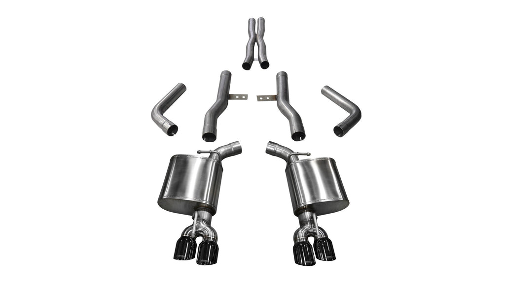 Corsa Performance Challenger Cat Back Exhaust 17-18 Dodge Challenger 5.7L V8 3.5 Inch Black Tip Extreme Sound (21006BLK)