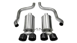 Corsa Performance Corvette 2.5 Inch Axle-Back Dual Rear Exit with Twin 4.5 Inch Black PVD Pro-Series Tips Xtreme Sound 09-13 Corvette 6.2 Liter (21012BLK)