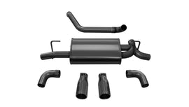 Corsa Performance Jeep JL Axle Back Exhaust 2.5 Inch Dual Rear Exit W/Rolled 3.5 Inch Tips 18 Wrangler JL Sport Black db By (21014BLK)