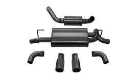 Corsa Performance Jeep JL Axle Back Exhaust 2.5 Inch Dual Rear Exit W/Rolled 3.5 Inch Tips 18 Wrangler JL Touring Black db By (21016BLK)