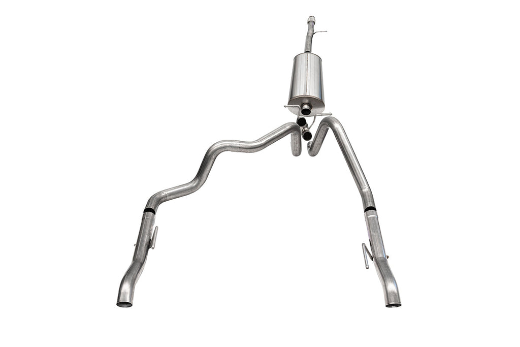 Corsa Performance 3.0 Inch Cat-Back Dual Rear Exit without Tips, Includes Valve Simulator 19-25 Chevrolet Silverado 1500/GMC Sierra 1500 147.5 Inch Wheel Base (21033-1)