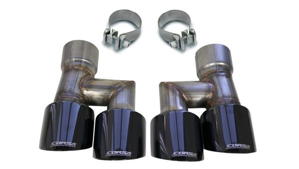 Corsa Performance Mustang Quad Exhaust Tip Kit Black 18-19 Ford Mustang GT 5.0 Liter V8 (21038BLK)