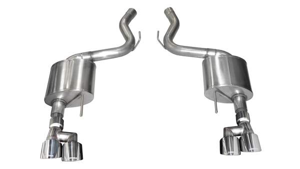 Corsa Performance Mustang Axle-Back Exhaust System 18-19 Ford Mustang GT 5.0L V8 Polished 3.0 Inch W/Twin 4.0 Inch Tips Sport Sound Level (21039)