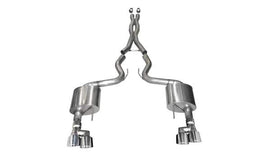 Corsa Performance 2018-2019 Ford Mustang 3.0 Inch Cat-Back Exhaust System Polished Twin 4.0 Inch Tips Sport Sound Level (21042)