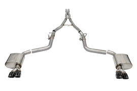 Corsa Performance 2.75 Inch Valved Cat-Back Dual Rear Exit with Twin 3.5 Inch Black PVD Pro Series Tips 15-24 Dodge Challenger SRT (21070BLK)