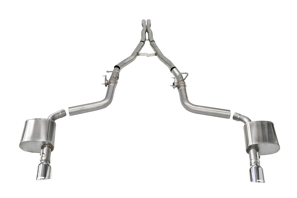 Corsa Performance 2.75 Inch Valved Cat-Back Dual Rear Exit with Single 4.5 Inch Polished Tips 15-24 Dodge Charger (21072)