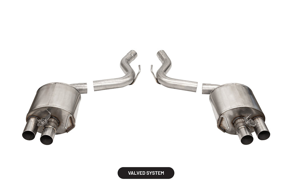 Corsa Performance 3.0 Inch 304 Stainless Steel Dual Rear Exit Axleback Exhaust System with Active Valves, Fits to mid-pipes, 15-20 Ford Mustang (21098)