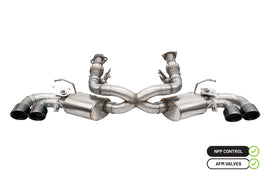 Corsa Performance 3.0 Inch Cat-Back 4 Valve Dual Rear Exit NPP Exhaust System with 4.5 Inch Black PVD Pro-Series Tips 20-25 Chevrolet Corvette (21100BLK)