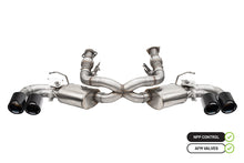 Load image into Gallery viewer, Corsa Performance 3.0 Inch Cat-Back 4 Valve Dual Rear Exit NPP Exhaust System with Carbon Fiber and Black PVD Flat Cut Tips 20-25 Chevrolet Corvette (21100CFBLK)
