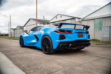 Load image into Gallery viewer, Corsa Performance 3.0 Inch Cat-Back 4 Valve Dual Rear Exit NPP Exhaust System with Carbon Fiber and Black PVD Flat Cut Tips 20-25 Chevrolet Corvette (21100CFBLK)