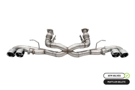 Corsa Performance 3.0 Inch Muffler Delete Cat-Back Exhaust System with AFM Valve and 4.5 Inch Polished Pro-Series Tips 20-25 Chevrolet Corvette (21102)