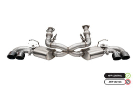 Corsa Performance 3.0 Inch Cat-Back Dual Rear Exit NPP Exhaust System with AFM Simulator and 4.5 Inch Black PVD Pro-Series Tips 20-25 Chevrolet Corvette (21103BLK)