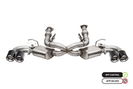 Corsa Performance 3.0 Inch Cat-Back Dual Rear Exit NPP Exhaust System with AFM Simulator with 4.5 Inch Carbon Fiber and Polished Flat Cut Tips 20-25 Chevrolet Corvette (21103CF)