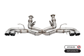 Corsa Performance 3.0 Inch Track Series Cat-Back Muffler Delete Exhaust System with 4.5 Inch Polished Pro-Series Tips 20-25 Chevrolet Corvette (21104)
