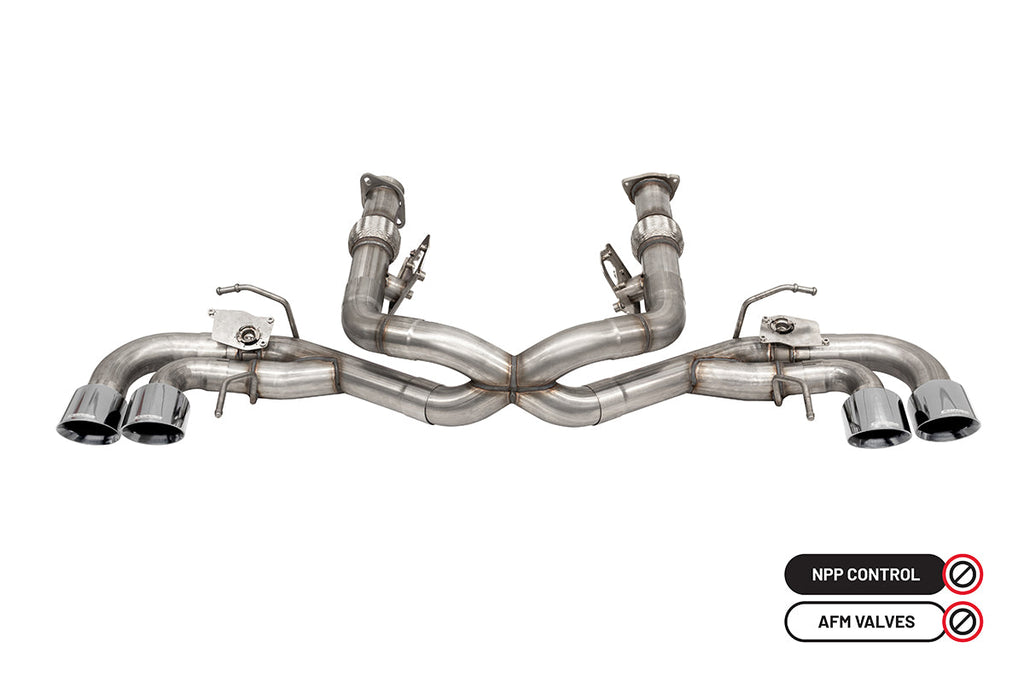 Corsa Performance 3.0 Inch Muffler Delete Cat-Back Exhaust System with NPP Sound control and 4.5 Inch Polished Pro-Series Tips 20-25 Chevrolet Corvette (21105)