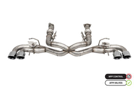 Corsa Performance 3.0 Inch Muffler Delete 4 Valve Cat-Back Exhaust System with NPP Sound control and 4.5 Inch Polished Pro-Series Tips 20-25 Chevrolet Corvette (21106)