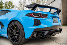 Load image into Gallery viewer, Corsa Performance 3.0 Inch Muffler Delete 4 Valve Cat-Back Exhaust System with NPP Sound control with 4.5 Inch Carbon Fiber and Polished Flat Cut Tips 20-25 Chevrolet Corvette C8 (21106CF)