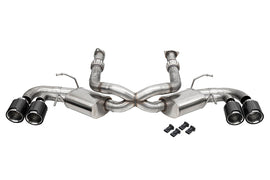 Corsa Performance 3.0 Inch Cat-Back Dual Rear Exit Exhaust System with NPP and AFM Simulators and 4.5 Inch Black Caron Fiber Tips 20-25 Chevrolet Corvette C8 (21108CF)
