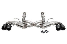 Corsa Performance 3.0 Inch Cat-Back Dual Rear Exit Exhaust System with NPP and AFM Simulators and 4.5 Inch Polished Caron Fiber Black Tips 20-25 Chevrolet Corvette C8 (21108CFBLK)