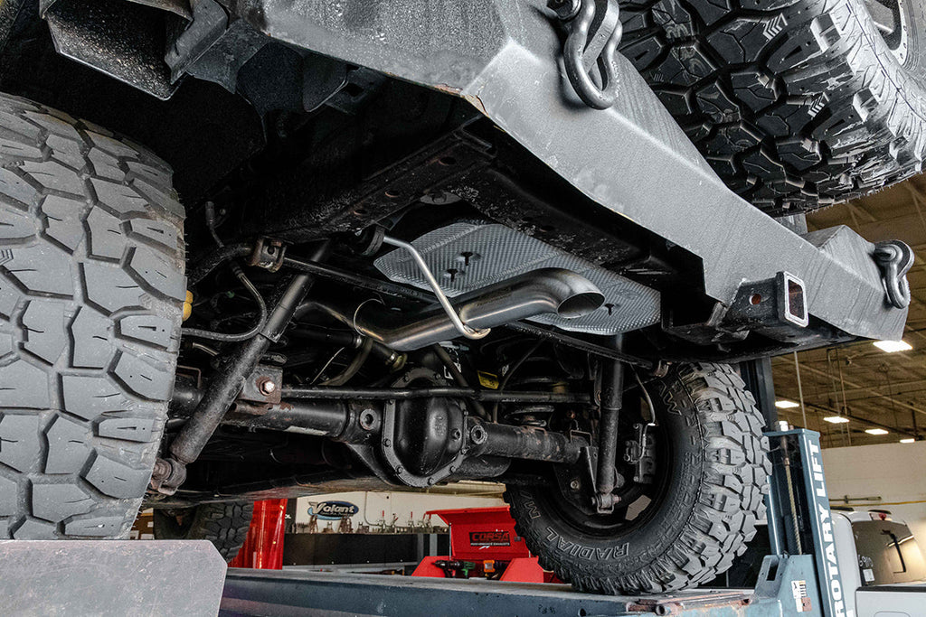 Corsa Performance 2.75 Inch Cat-Back Single Rear Exit with Turn Down Tip 07-18 Jeep Wrangler JKU 116 Inch Wheel Base (21121)