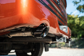 Corsa Performance 3 Inch Cat-Back Exhaust 4 Inch Black Pro-Series Slash Cut Twin Tip 09-23 RAM 1500 140.5 Inch Wheel Base (21139BLK)
