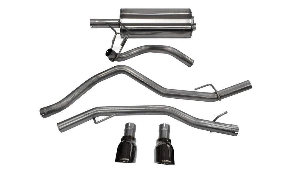 Corsa Performance 3 Inch Cat-Back Exhaust 4 Inch Black Pro-Series Slash Cut Twin Tip 09-23 RAM 1500 140.5 Inch Wheel Base (21139BLK)