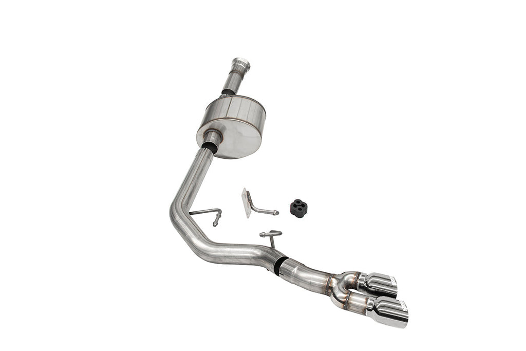 Corsa Performance 3.0 Inch Front of Tire Exit Catback Exhaust System with Twin 3.5 Inch Pro Series Tips Xtreme Sound Level 21-25 Ford F-150 141 Inch Wheel Base (21144)