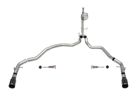 Corsa Performance 3.0 Inch Dual Rear Exit Catback Exhaust System with Flat Cut 4.0 Inch Dual Wall Black Tips Xtreme Sound Level 21-25 Ford F-150 145 Inch Wheel Base (21149BLK)