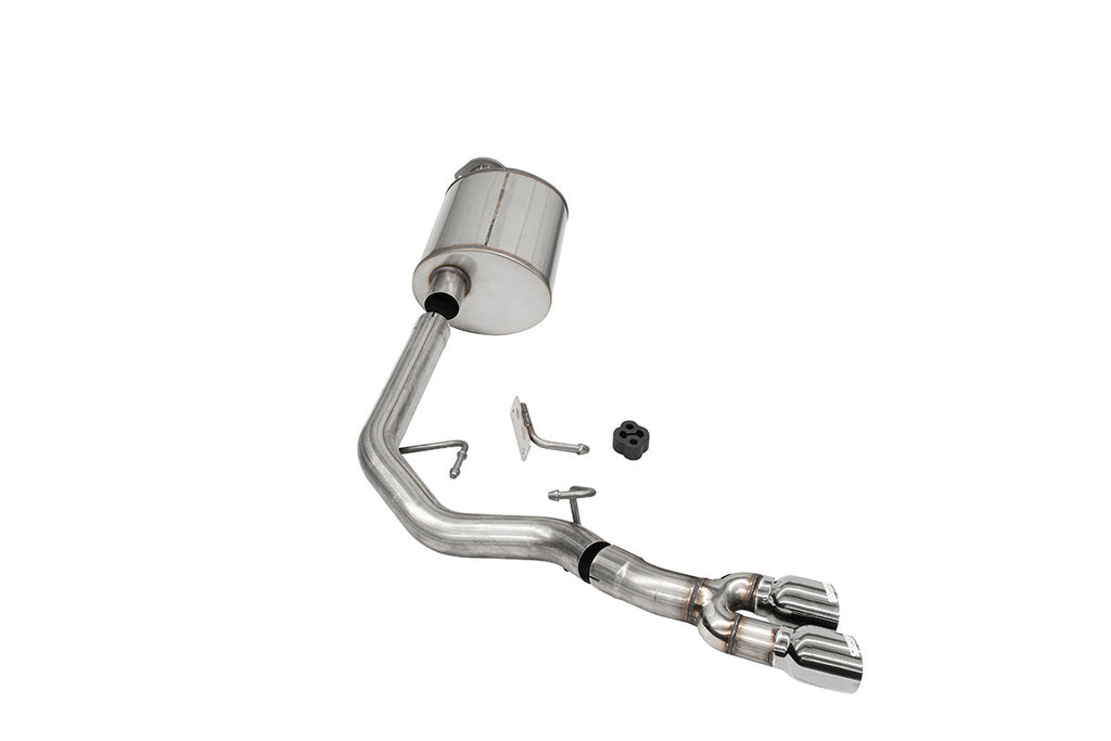 Corsa Performance 3.0 Inch Front of Tire Exit Catback Exhaust System with Twin 3.5 Inch Pro Series Tips Sport Sound Level 21-25 Ford F-150 141 Inch Wheel Base (21153)