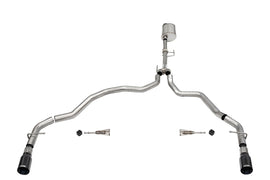 Corsa Performance 3.0 Inch Dual Rear Exit Catback Exhaust System with Flat Cut 4.0 Inch Dual Wall Black Tips Sport Sound Level 21-25 Ford F-150 EcoBoost 141 Inch Wheel Base (21164BLK)