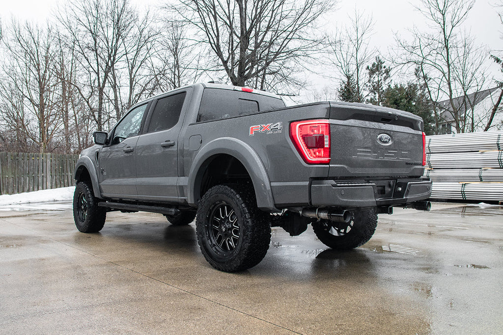 Corsa Performance 3.0 Inch Dual Rear Exit Catback Exhaust System with Flat Cut 4.0 Inch Dual Wall Tips 21-25 Ford F-150 EcoBoost 145 Inch Wheel Base (21167)
