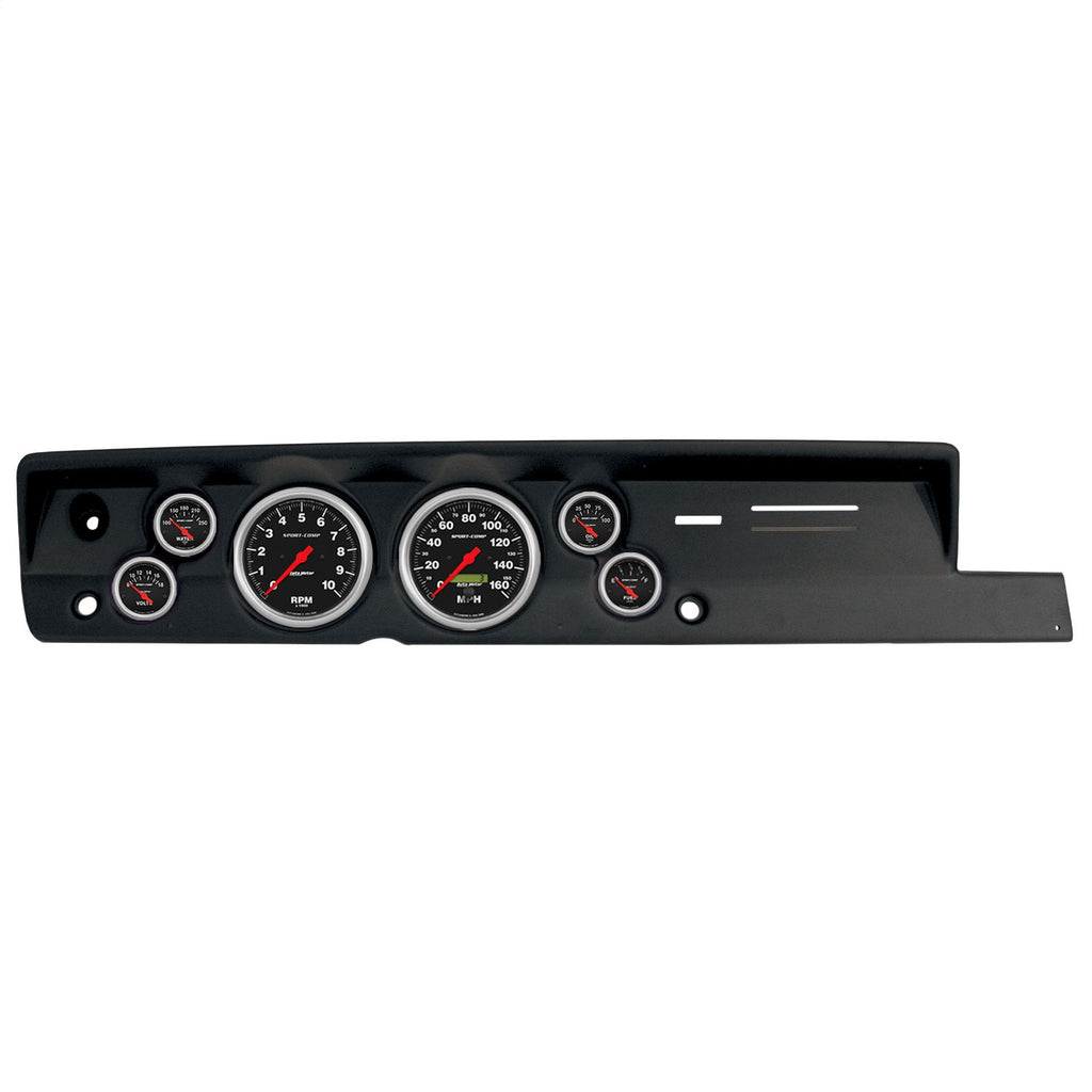 Autometer 67-69 Plymouth Cuda w/ Heat Direct Fit 6 Gauge Dash Kit (5in x2 & 2 1/16in x4) (2118-11)