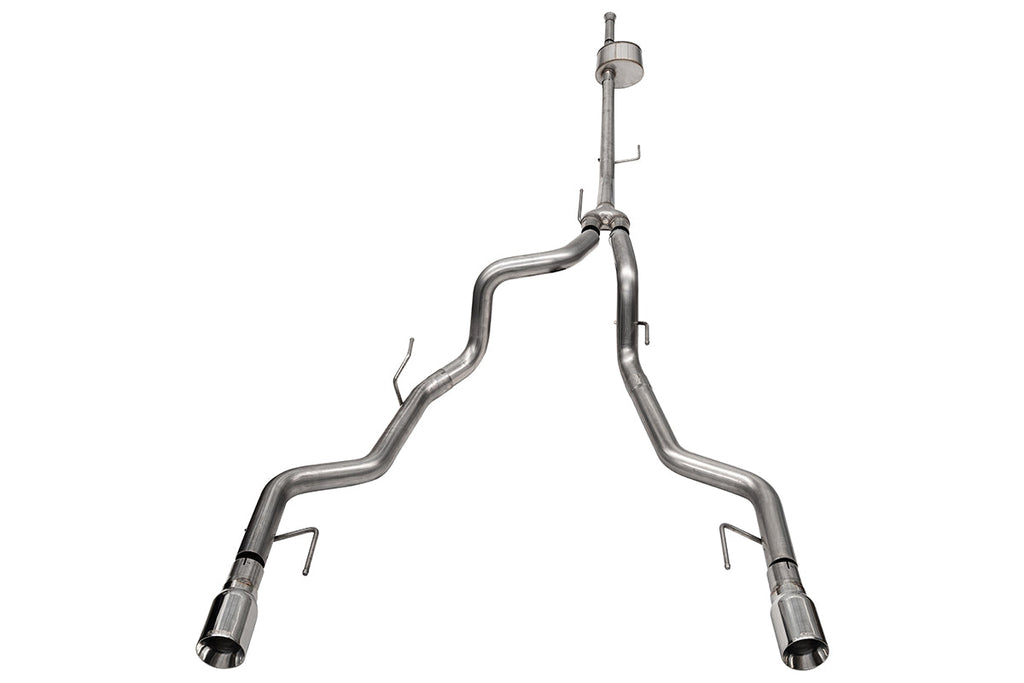 Corsa Performance 3.0 Inch to 2.75 Inch Dual Rear Exit Cat-back Exhaust System with 4.0 Inch Polished Straight Cut Tips Xtreme Sound Level 22-25 Ford F-150 Tremor 145 Inch Wheel Base (21183)